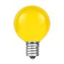 Picture of 25 G50 Globe Light String Set with Yellow Bulbs on White Wire