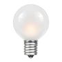 Picture of 25 G50 Globe Light String Set with Frosted White Bulbs on Black Wire