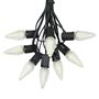 Picture of 25 Light String Set with Warm White LED C9 Bulbs on Black Wire