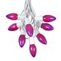Picture of C9 25 Light String Set with Ceramic Purple Bulbs on White Wire