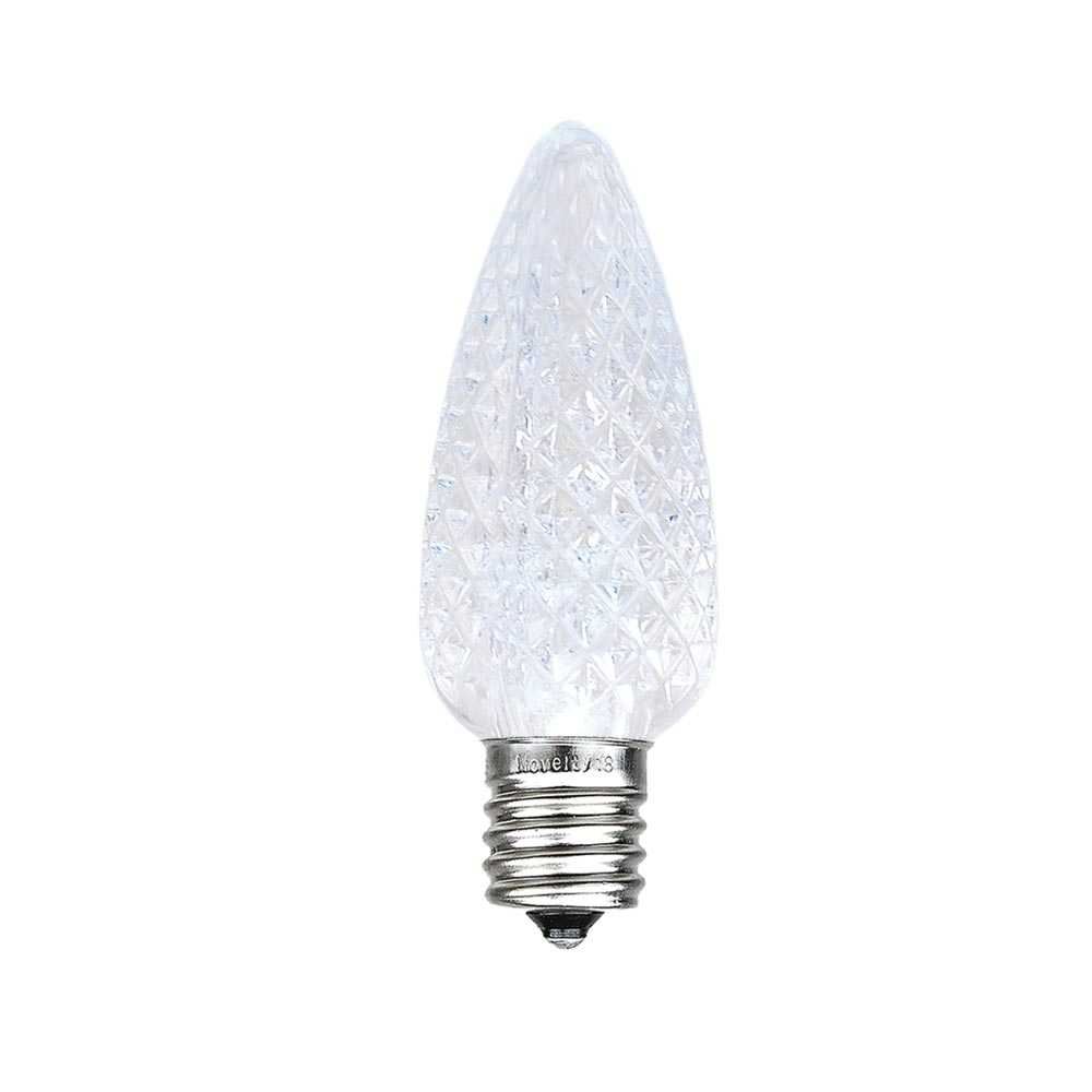 25 C9 SMD Faceted Style Cool Pure White Christmas Light Bulbs 