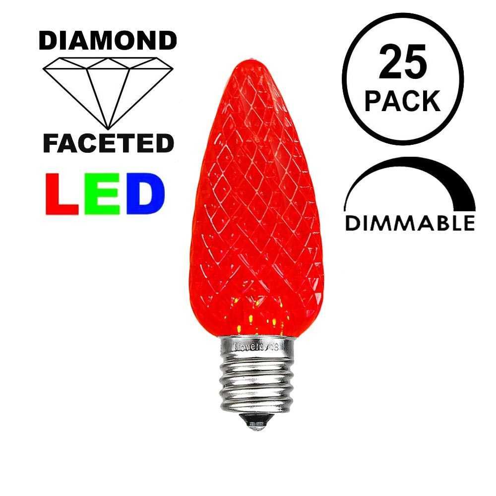 25 Celebrations C9 Bulbs LED Super Bright Red/Green or Warm White NEW 