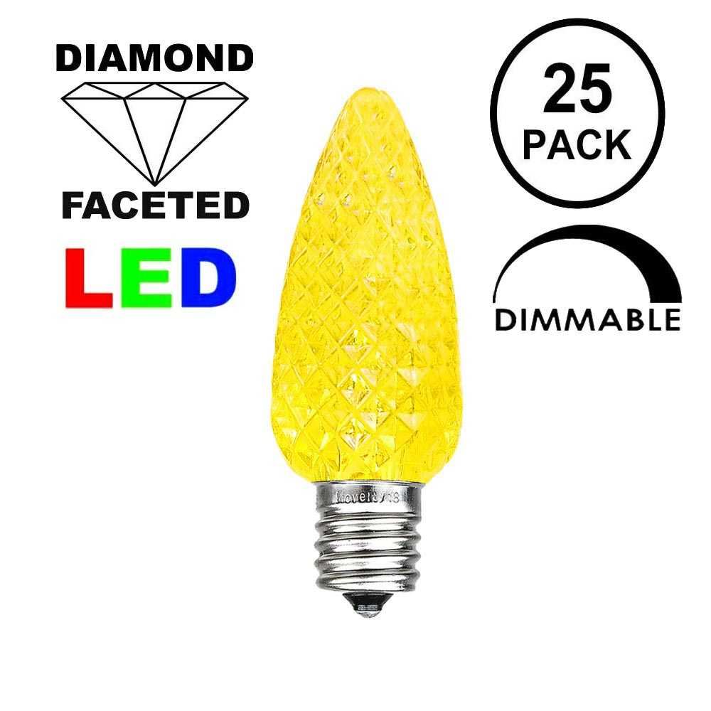 Picture of Yellow C9 LED Replacement Bulbs 25 Pack 