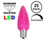 Picture of 25 Light String Set with Pink LED C9 Bulbs on White Wire