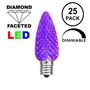 Picture of 25 Light String Set with Purple LED C9 Bulbs on Brown Wire