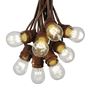 Picture of 50 LED S14 Warm White Commercial Grade Light String Set on 100' of Brown Wire 