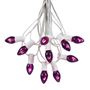 Picture of 100 C7 String Light Set with Purple Bulbs on White Wire