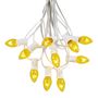 Picture of 100 C7 String Light Set with Yellow Bulbs on White Wire