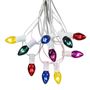 Picture of 25 Light String Set with Assorted Transparent C7 Bulbs on White Wire 