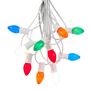 Picture of 100 C7 String Light Set with Multi Colored Ceramic Bulbs on White Wire
