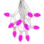 Picture of 100 C7 String Light Set with Purple Ceramic Bulbs on White Wire