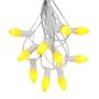 Picture of 25 Light String Set with Yellow Ceramic C7 Bulbs on White Wire