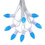 Picture of 25 Light String Set with Blue LED C7 Bulbs on White Wire