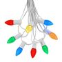 Picture of 25 Light String Set with Multi LED C7 Bulbs on White Wire