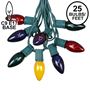 Picture of C9 25 Light String Set with Assorted Bulbs on Green Wire