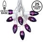 Picture of 25 Twinkling C9 Christmas Light Set - Purple - White Wire