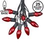 Picture of 25 Twinkling C9 Christmas Light Set - Red - Black Wire