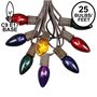 Picture of 25 Twinkling C9 Christmas Light Set - Multi - Brown Wire
