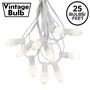 Picture of 25 Light String Set with White Ceramic C7 Bulbs on White Wire