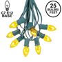 Picture of C7 25 Light String Set with Yellow Twinkle Bulbs on Green Wire