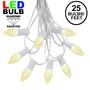 Picture of 25 Light String Set with Warm White LED C7 Bulbs on White Wire