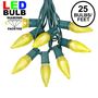 Picture of 25 Light String Set with Yellow LED C9 Bulbs on Green Wire