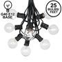 Picture of 25 G40 Globe String Light Set with Clear Bulbs on Black Wire