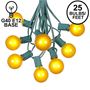 Picture of 25 G40 Globe String Light Set with Yellow Bulbs on Green Wire