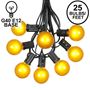 Picture of 25 G40 Globe String Light Set with Yellow Satin Bulbs on Black Wire