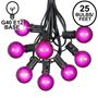 Picture of 25 G40 Globe String Light Set with Purple Satin Bulbs on Black Wire