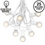 Picture of 25 G30 Globe Light String Set with Frosted White Bulbs on White Wire
