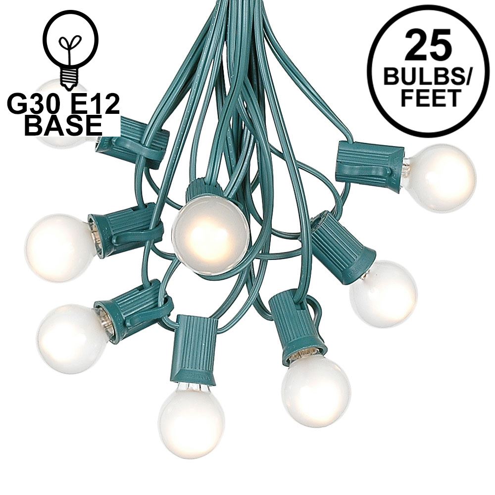 50', 100' and 25' Lengths G30 Clear Outdoor Globe Patio String Lights 