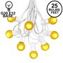Picture of 25 G30 Globe Light String Set with Yellow/Gold Satin Bulbs on White Wire