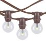 Picture of 25 Warm White LED G30 Commercial Grade Candelabra Base Light Set - Brown Wire