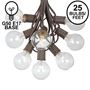 Picture of 25 G50 Globe Light String Set with Clear Bulbs on Brown Wire