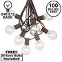 Picture of 100 G40 Globe String Light Set with Clear Bulbs on Brown Wire