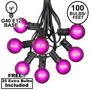 Picture of 100 G40 Globe String Light Set with Purple Bulbs on Black Wire