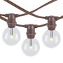 Picture of 25 Warm White LED G40 Commercial Grade Candelabra Base Light Set - Brown Wire