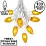 Picture of 100 C9 Christmas Light Set - Yellow Bulbs - White Wire
