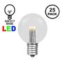 Picture of 25 Warm White LED G50 Commercial Grade Intermediate Base Light Set - White Wire