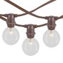 Picture of 100 Clear G40 Commercial Grade Candelabra Base Light Set - Brown Wire