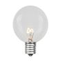 Picture of 100 Clear G40 Commercial Grade Candelabra Base Light Set - White Wire