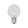 Picture of 100 Clear G30 Commercial Grade Candelabra Base Light Set - White Wire