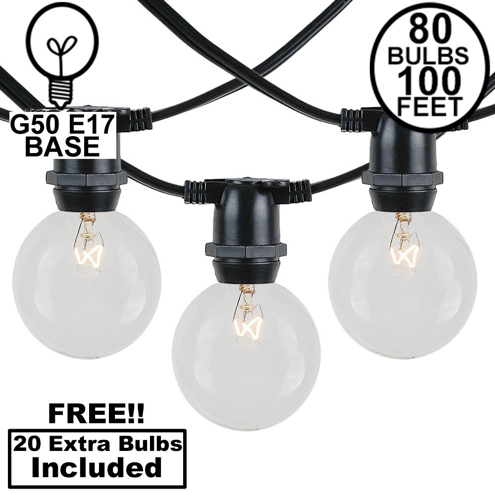 Picture of 80 Clear G50 Commercial Grade Intermediate Base Light Set