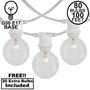 Picture of 80 Clear G50 Commercial Grade Intermediate Base Light Set - White Wire
