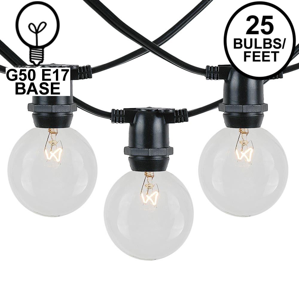 Picture of 25 Clear G50 Commercial Grade Intermediate Base Light Set