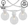 Picture of 25 Clear G50 Commercial Grade Intermediate Base Light Set - White Wire