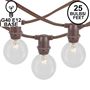 Picture of 25 Clear G40 Commercial Grade Candelabra Base Light Set - Brown Wire