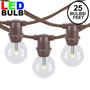 Picture of 25 Warm White LED G30 Commercial Grade Candelabra Base Light Set - Brown Wire