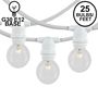 Picture of 25 Clear G30 Commercial Grade Candelabra Base Light Set - White Wire